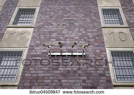 Surveillance cameras, jail, Düsseldorf prison, North Rhine-Westphalia, Germany, Europe View Large Photo Image Stock Photo - Surveillance cameras, jail, Düsseldorf prison, North Rhine-Westphalia, Germany, Europe. Fotosearch