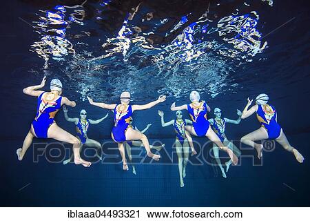 Synchronized Swimming in a swimming pool, Ukraine, Europe View Large Photo Image Stock Image - Synchronized Swimming in a swimming pool, Ukraine, Europe. Fotosearch