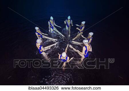Synchronized Swimming in a swimming pool, Ukraine, Europe View Large Photo Image Stock Photograph - Synchronized Swimming in a swimming pool, Ukraine, Europe. Fotosearch