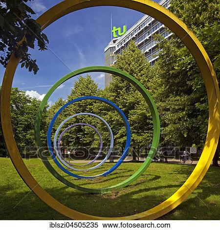 Stock Photography - Technical University, TU Dortmund, Art on Campus North, Dortmund, Ruhr district, North Rhine-Westphalia, Germany, Europe. Fotosearch