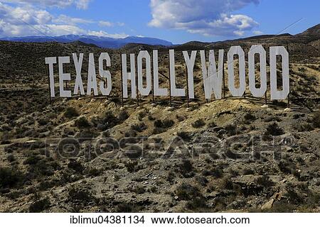 Texas Hollywood movie set tourist attraction sign near Tabernas, Almeria, Spain, Europe View Large Photo Image Picture - Texas Hollywood movie set tourist attraction sign near Tabernas, Almeria, Spain, Europe. Fotosearch