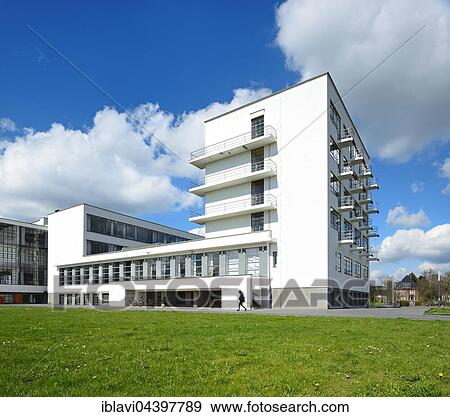 The Bauhaus Dessau, building front studio house, Dessau, Saxony-Anhalt, Germany, Europe View Large Photo Image Stock Photo - The Bauhaus Dessau, building front studio house, Dessau, Saxony-Anhalt, Germany, Europe. Fotosearch