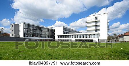 Stock Image - The Bauhaus Dessau, Dessau, Saxony-Anhalt, Germany, Europe. Fotosearch