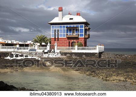 The Blue House, Casa Juanita, Arrieta, Lanzarote, Canary Islands, Spain, Europe View Large Photo Image Stock Image - The Blue House, Casa Juanita, Arrieta, Lanzarote, Canary Islands, Spain, Europe. Fotosearch