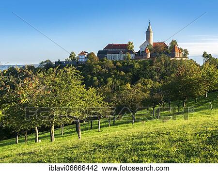 Stock Image - The Leuchtenburg in Seitenroda near Kahla, Saale Valley, Thuringia, Germany, Europe. Fotosearch