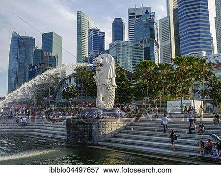 The Merlion, city landmark, Skyline financial center, downtown, Singapore, Asia View Large Photo Image Stock Photo - The Merlion, city landmark, Skyline financial center, downtown, Singapore, Asia. Fotosearch
