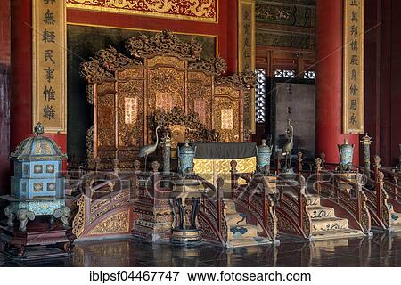 Throne in the Palace of Heavenly Purity, Forbidden City, Beijing, China, Asia View Large Photo Image Stock Photo - Throne in the Palace of Heavenly Purity, Forbidden City, Beijing, China, Asia. Fotosearch