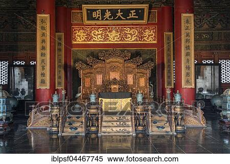 Throne in the Palace of Heavenly Purity, Forbidden City, Beijing, China, Asia View Large Photo Image Stock Photography - Throne in the Palace of Heavenly Purity, Forbidden City, Beijing, China, Asia. Fotosearch