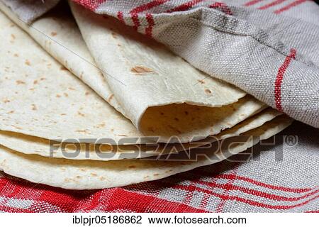 Stock Image - Tortilla, Mexican, Mexican, Tortillas in cloth, Mexico, Central America. Fotosearch