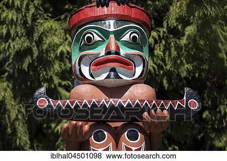 Totem Pole in Stanley Park, Vancouver, British Columbia Province, Canada, North America View Large Photo Image Stock Photo - Totem Pole in Stanley Park, Vancouver, British Columbia Province, Canada, North America. Fotosearch