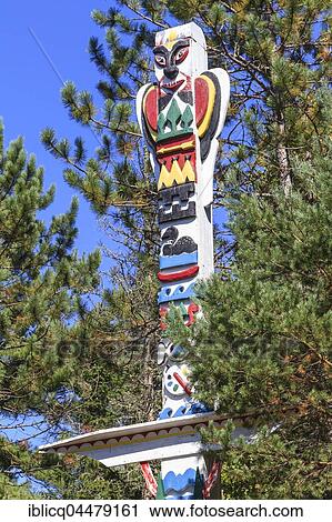 Totem pole, memorial for artist Tom Thomson, Canoe Lake, Algonquin Provincial Park, Ontario Province, Canada, North America View Large Photo Image Stock Image - Totem pole, memorial for artist Tom Thomson, Canoe Lake, Algonquin Provincial Park, Ontario Province, Canada, North America. Fotosearch