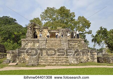 Tourist group on Templo XIV, Mayan ruins of Palenque, Chiapas, Mexico, Central America View Large Photo Image Stock Photo - Tourist group on Templo XIV, Mayan ruins of Palenque, Chiapas, Mexico, Central America. Fotosearch