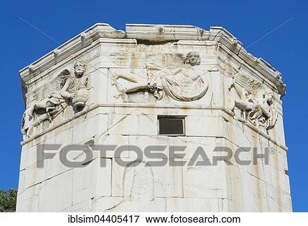 Stock Photo - Tower of The Winds, Roman Agora, Athens, Greece, Europe. Fotosearch