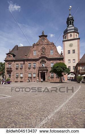 Town Hall and town hall tower at the market square, Ettlingen, Black Forest, Baden-Württemberg, Germany, Europe View Large Photo Image Stock Photo - Town Hall and town hall tower at the market square, Ettlingen, Black Forest, Baden-Württemberg, Germany, Europe. Fotosearch