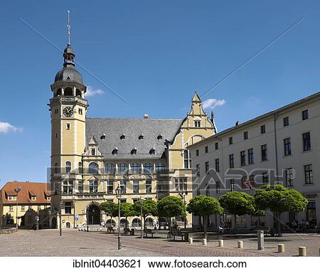 Stock Image - Town hall, market square, Köthen, Saxony-Anhalt, Germany, Europe. Fotosearch
