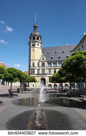 Stock Photo - Town hall, market square, Köthen, Saxony-Anhalt, Germany, Europe. Fotosearch