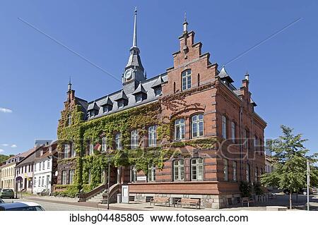 Stock Photography - Town hall, Plau am See, Mecklenburg Lake District, Mecklenburg-Western Pomerania, Germany, Europe. Fotosearch