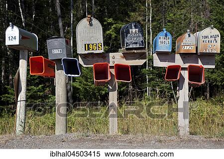 Traditional American mailboxes on the street, near Ferndale, Montana Province, USA, North America View Large Photo Image Stock Photography - Traditional American mailboxes on the street, near Ferndale, Montana Province, USA, North America. Fotosearch