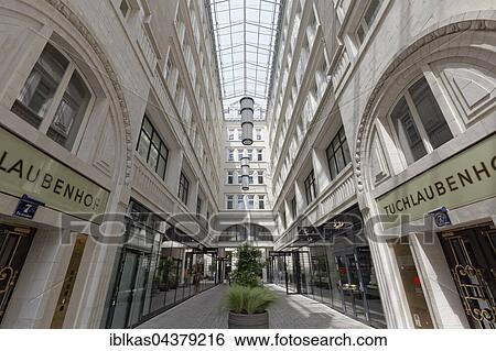 Tuchlaubenhof, shopping mall, office building from 1912, Vienna, Austria, Europe View Large Photo Image Stock Photograph - Tuchlaubenhof, shopping mall, office building from 1912, Vienna, Austria, Europe. Fotosearch