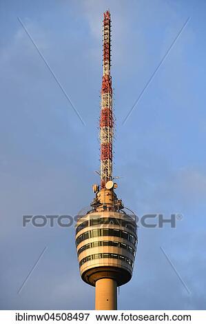 Stock Photo - TV Tower, Stuttgart, Baden-Württemberg, Germany, Europe. Fotosearch