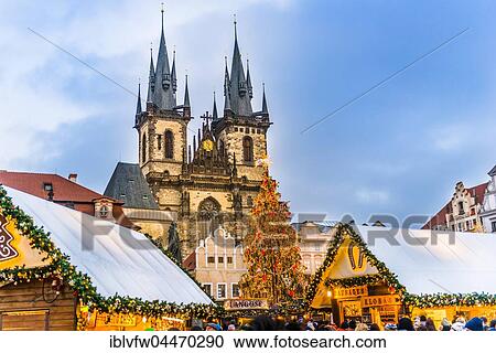 Tyn Cathedral, Christmas market, Old Town Square, Prague, Czech Republic, Europe View Large Photo Image Stock Image - Tyn Cathedral, Christmas market, Old Town Square, Prague, Czech Republic, Europe. Fotosearch