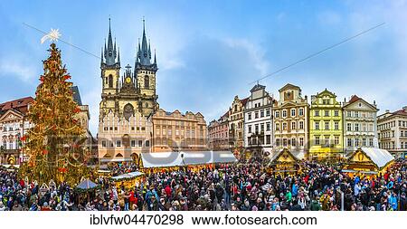 Tyn Cathedral, Christmas market, Old Town Square, historic centre, Prague, Czech Republic, Europe View Large Photo Image Stock Photo - Tyn Cathedral, Christmas market, Old Town Square, historic centre, Prague, Czech Republic, Europe. Fotosearch