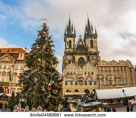 Tyn Cathedral, Christmas market on the Old Town Square, historic centre, Prague, Bohemia, Czech Republic, Europe View Large Photo Image Stock Image - Tyn Cathedral, Christmas market on the Old Town Square, historic centre, Prague, Bohemia, Czech Republic, Europe. Fotosearch