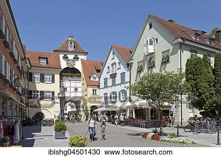 Stock Image - Unterstadttor, historic centre, Meersburg, Lake Constance, Baden-Württemberg, Germany, Europe. Fotosearch