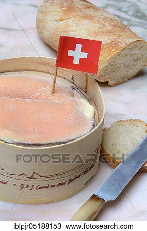 Stock Image - Vacherin Mont d'Or, Swiss soft cheese, Valle de Joux, Vaud Jura, Switzerland, Europe. Fotosearch