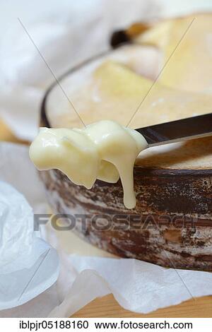 Stock Image - Vacherin Mont d'Or, Swiss soft cheese, Valle de Joux, Vaud Jura, Switzerland, Europe. Fotosearch