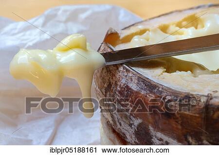 Stock Image - Vacherin Mont d'Or, Swiss soft cheese, Valle de Joux, Vaud Jura, Switzerland, Europe. Fotosearch