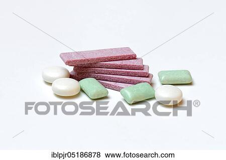 Various chewing gums, chewing gum lozenges, dragees, chewing gum strips View Large Photo Image Stock Photo - Various chewing gums, chewing gum lozenges, dragees, chewing gum strips. Fotosearch