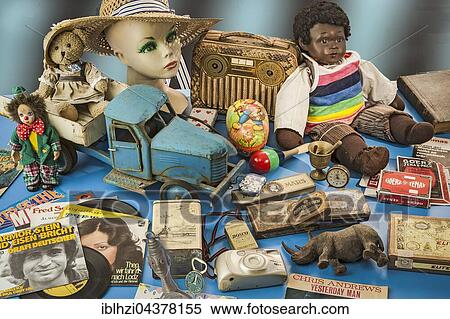 Stock Photography - Various items at flea market, Germany, Europe. Fotosearch