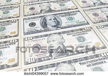 Various US dollar bills, 10, 100 dollar bill View Large Photo Image Stock Photo - Various US dollar bills, 10, 100 dollar bill. Fotosearch