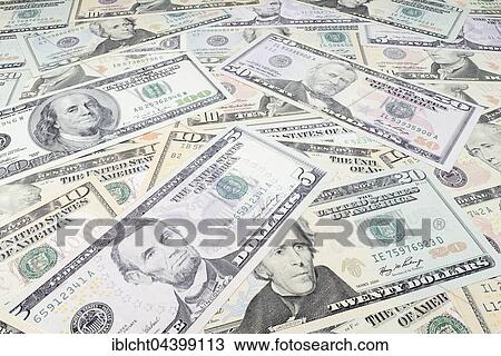 Various US dollar bills in a pile View Large Photo Image Stock Image - Various US dollar bills in a pile. Fotosearch