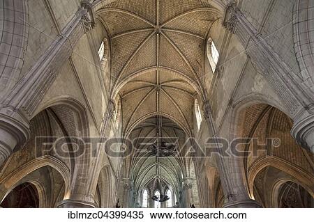 Stock Photography - Vault in Notre-Dame de Bon-Port, 1646, Les Sables d'Olonne, Vandée, France, Europe. Fotosearch