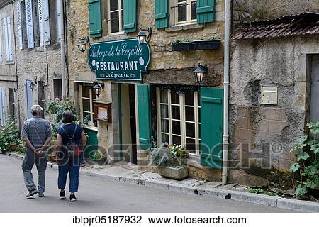 Vezelay, village street with restaurant, Burgundy, Yonne Department, France, Europe View Large Photo Image Stock Image - Vezelay, village street with restaurant, Burgundy, Yonne Department, France, Europe. Fotosearch