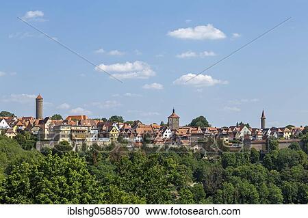 View from Burggarten to the old town, Rothenburg ob der Tauber, Middle Franconia, Bavaria, Germany, Europe View Large Photo Image Stock Image - View from Burggarten to the old town, Rothenburg ob der Tauber, Middle Franconia, Bavaria, Germany, Europe. Fotosearch