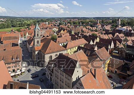 View from the tower of the Cathedral on the historic centre, Dinkelsbühl, Middle Franconia, Bavaria, Germany, Europe View Large Photo Image Stock Image - View from the tower of the Cathedral on the historic centre, Dinkelsbühl, Middle Franconia, Bavaria, Germany, Europe. Fotosearch