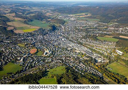 View of Meschede from 1, 000 meters above, aerial, Meschede, Sauerland, North Rhine-Westphalia, Germany, Europe View Large Photo Image Stock Photo - View of Meschede from 1, 000 meters above, aerial, Meschede, Sauerland, North Rhine-Westphalia, Germany, Europe. Fotosearch