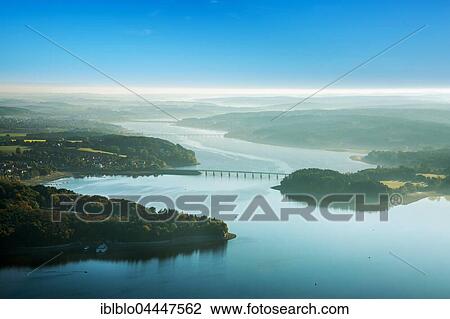 View of Möhnesee, morning mist, Sauerland, North Rhine-Westphalia, Germany, Europe View Large Photo Image Stock Image - View of Möhnesee, morning mist, Sauerland, North Rhine-Westphalia, Germany, Europe. Fotosearch