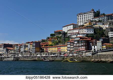 Stock Photo - View of old town and river Douro, Porto, Portugal, Europe. Fotosearch