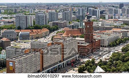 View of Rotes Rathaus, Nikolaikirche in the back, Berlin-Mitte, Berlin, Germany, Europe View Large Photo Image Stock Photo - View of Rotes Rathaus, Nikolaikirche in the back, Berlin-Mitte, Berlin, Germany, Europe. Fotosearch
