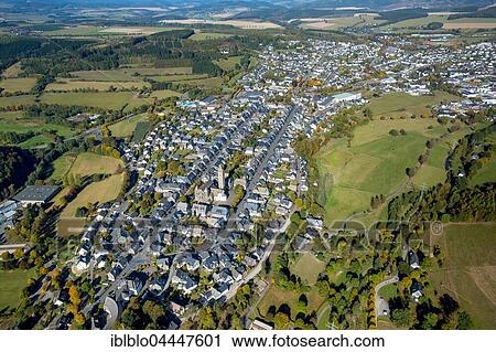 Stock Image - View of Schmallenberg, aerial view, Schmallenberg, Hochsauerlandkreis, North Rhine-Westphalia, Germany, Europe. Fotosearch