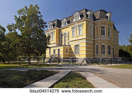 Stock Photo - Villa Erckens, Museum in city park, Grevenbroich, Lower Rhine, North Rhine-Westphalia, Germany, Europe. Fotosearch