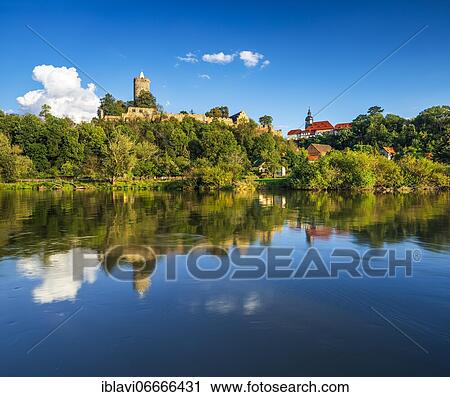 Village and castle Schönburg in the Saale valley, reflection in the river Saale, Schönburg (Saale), Saxony-Anhalt, Germany, Europe View Large Photo Image Stock Image - Village and castle Schönburg in the Saale valley, reflection in the river Saale, Schönburg (Saale), Saxony-Anhalt, Germany, Europe. Fotosearch