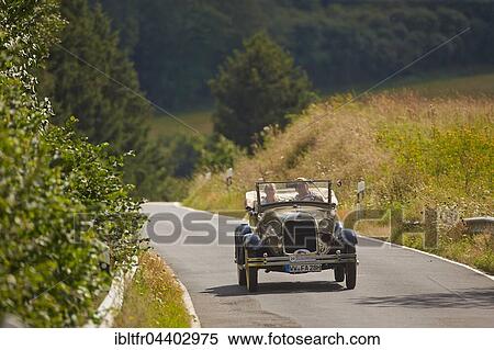 Stock Photography - Vintage car rally ADAC Mittelrhein-Classic 2016 Ford Model A, constructed in 1928, Bad Ems, Rhineland-Palatinate, Germany, Europe. Fotosearch