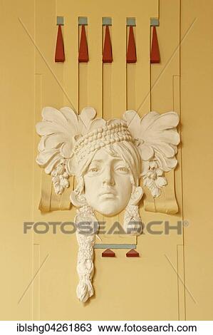 Wall sculpture head, detail, concourse, Art Nouveau, Central Station, Prague, Czech Republic, Europe View Large Photo Image Stock Image - Wall sculpture head, detail, concourse, Art Nouveau, Central Station, Prague, Czech Republic, Europe. Fotosearch