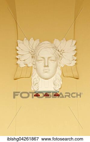 Wall sculpture head, detail, concourse, Art Nouveau, Central Station, Prague, Czech Republic, Europe View Large Photo Image Stock Photo - Wall sculpture head, detail, concourse, Art Nouveau, Central Station, Prague, Czech Republic, Europe. Fotosearch