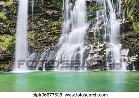 Stock Photo - Waterfall, Ticino, Switzerland, Europe. Fotosearch